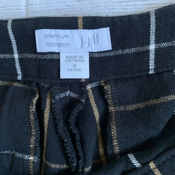 J. Jill Black and White Cropped Chino Pants with Windowpane Pattern - Picture 2 of 4